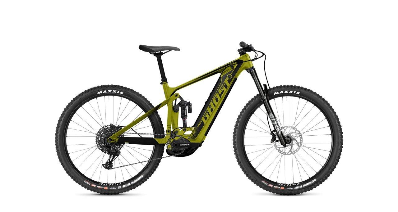 Celoodpružené elektrokolo Ghost E-Riot Trail CF Advanced 625 Wh 29" Kiwi Green/Midnight Black 2023