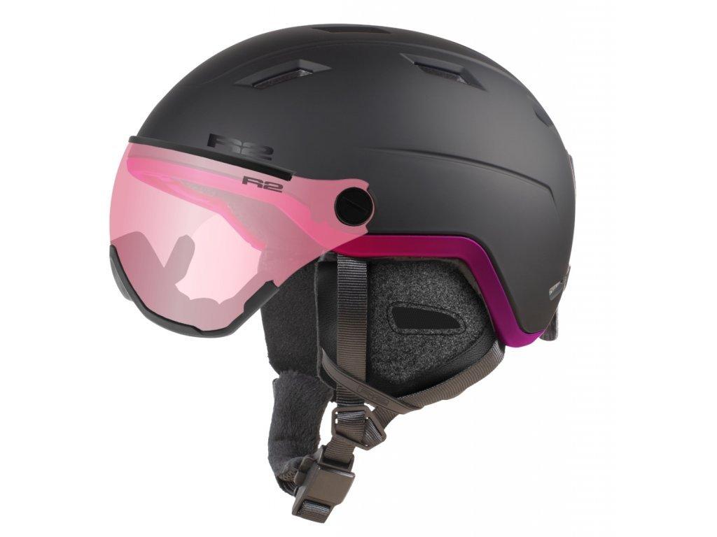 R2 Panther ATHS02D lyžařská helma černá/růžová 2023