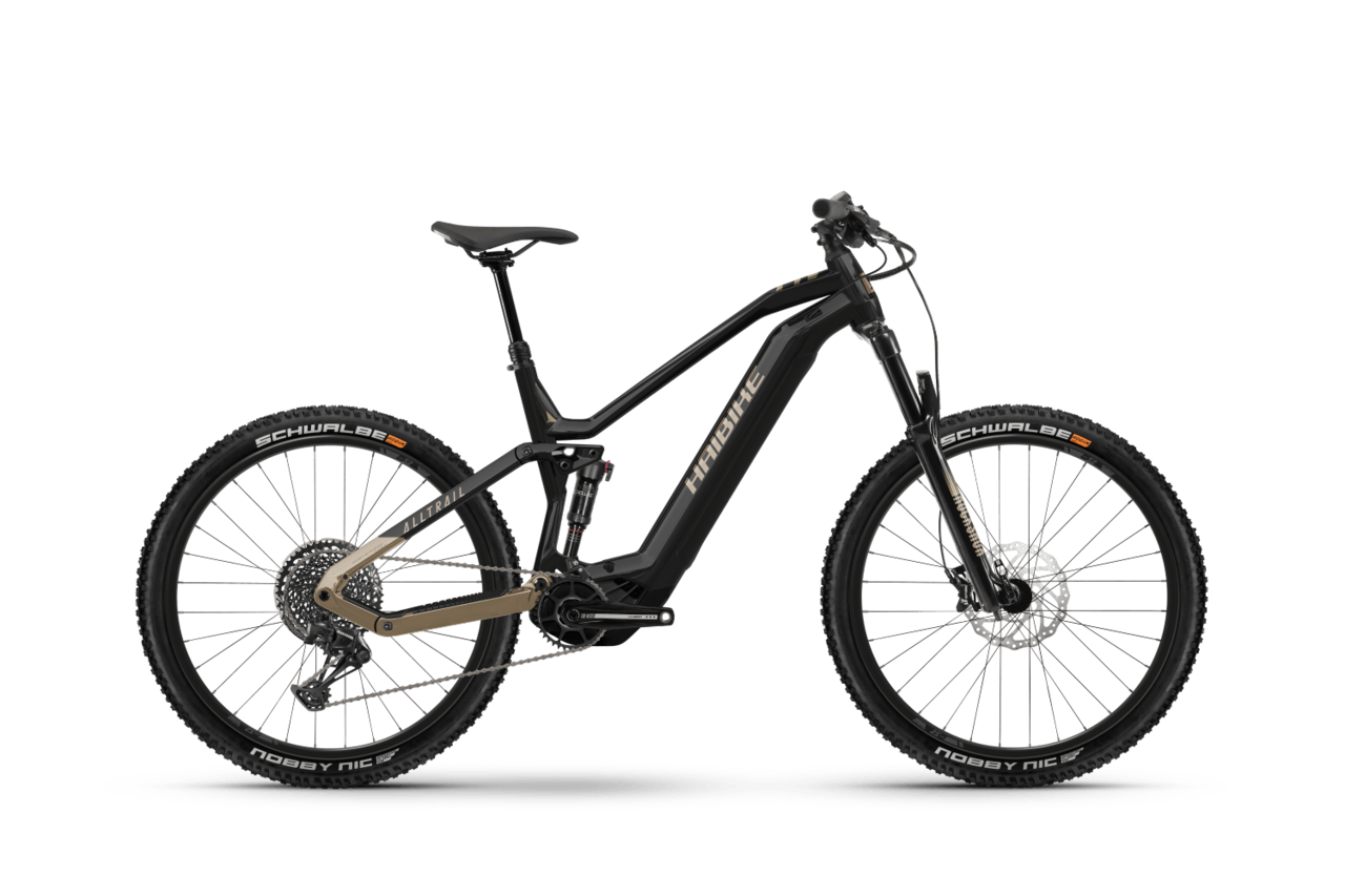 Celoodpružené elektrokolo Haibike AllTrail 7 - gloss metal/caramel black 2023