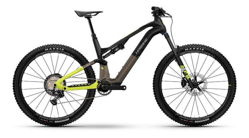 Celoodpružené elektrokolo Haibike Lyke CF 11 - Carbon/Sand/Lime - gloss 2023