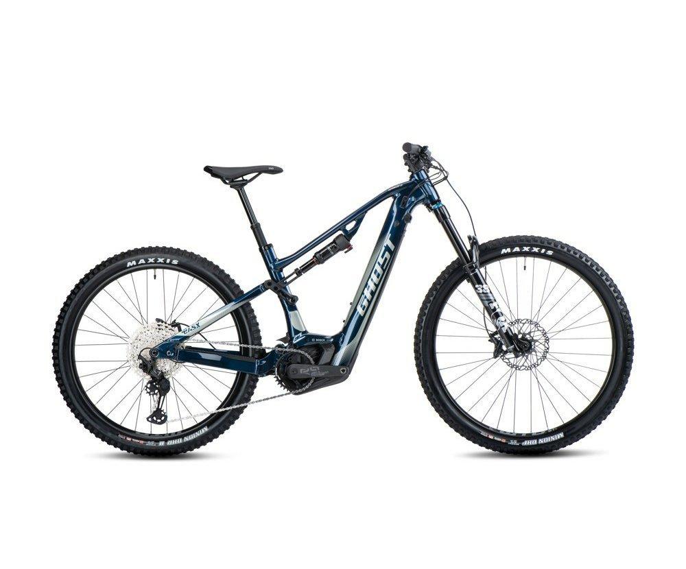 Celoodpružené elektrokolo Ghost E-ASX 160 Advanced B750 - Navy Blue/Pearl Light Grey 2023