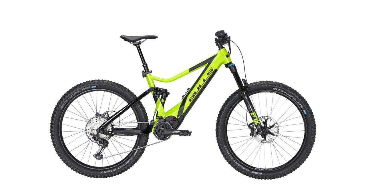 Celoodpružené elektrokolo Bulls E-Stream EVO AM4 27,5 750 Wh - Lime/Black 2023, předváděcí, najeto 950km