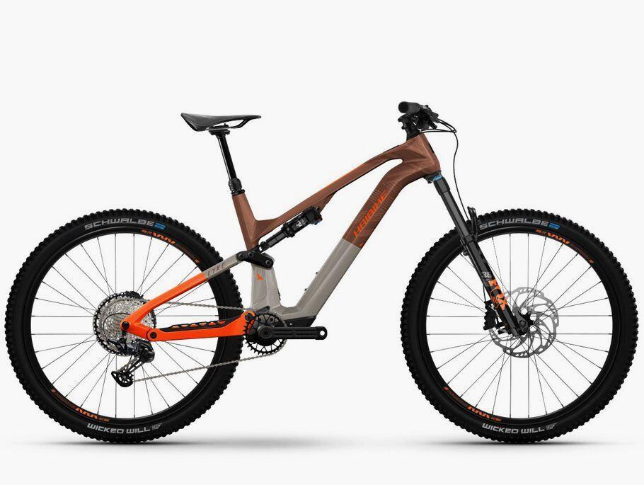 Celoodpružené elektrokolo Haibike Lyke CF 10 - Leather/Orange-gloss, 