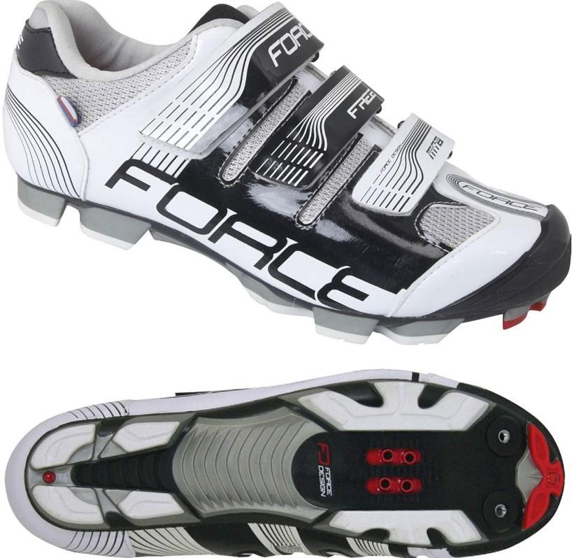 Cyklistické Tretry Force Mtb Free, černo-bílé, vel. 47