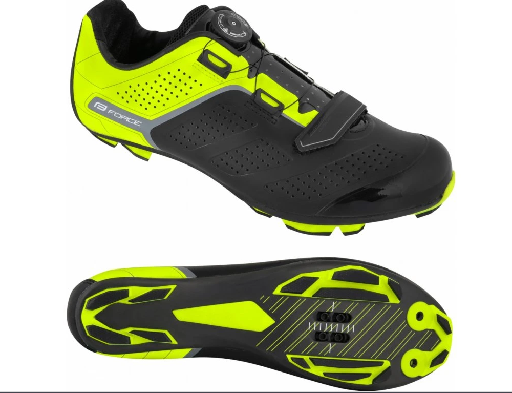 Cyklistické tretry Force MTB Carbon Devil PRO fluo, vel. 42, 44
