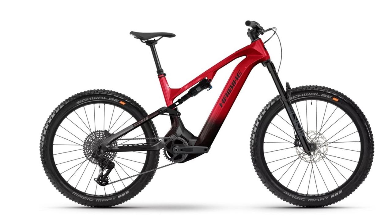 CELOODPRUŽENÉ ELEKTROKOLO Haibike ALLMTN CF 9 - 2025 Red/black/platinum - glossy